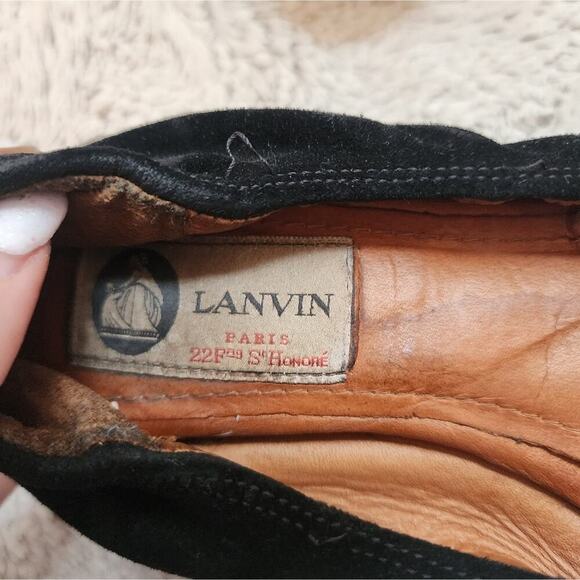 LANVIN PARIS BLACK PATENT LEATHER FLATS SIZE 6 - Picture 9 of 10